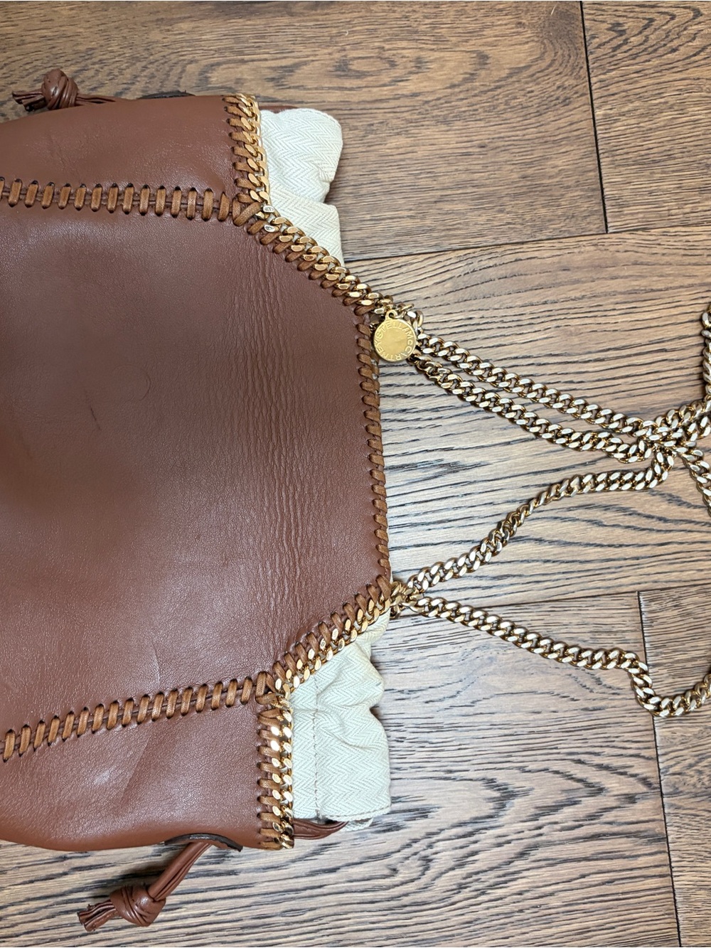 Stella McCartney Brown Tote with Gold Chain Straps - Picture 3 of 7